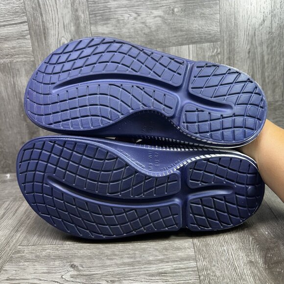 OOFOS 1500 OOahh Men size 9/Euro 42 Navy Matrix Comfort Slides - Picture 7 of 8